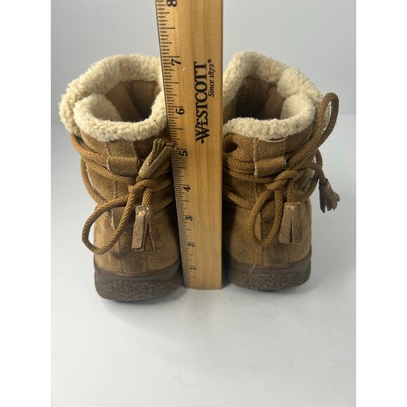Earth Spirit Paula II Brown Suede Faux Fur Tie Ankle Comfort Snow Boots 7.5 - Picture 7 of 10